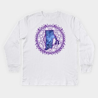 Rhode Island Mandala Kids Long Sleeve T-Shirt